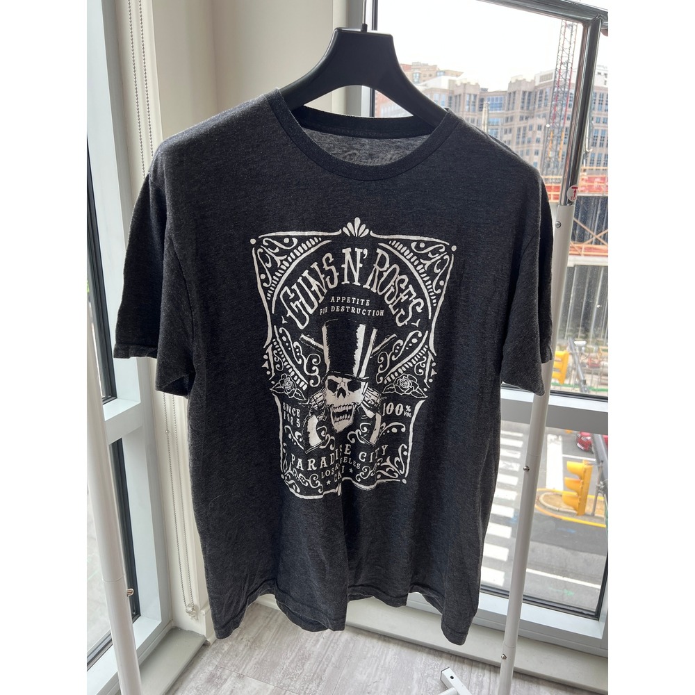 Guns N Roses Bravado Paradise City Graphic T-Shirt Charcoal Grey Unisex L